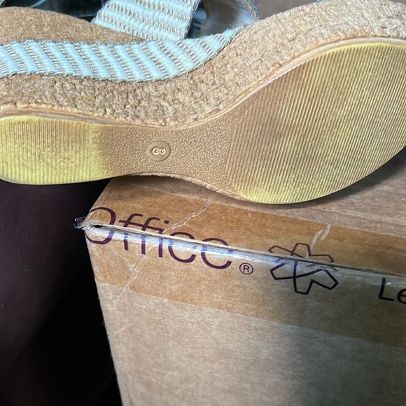 Onex Striped Wedge Platform Cork Sandals in Sz 8 - Picture 13 of 14